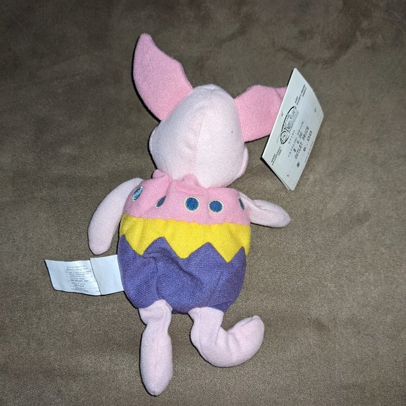 Disney Store Winnie the Pooh Easter Egg Piglet Mini Bean Bag 8" Plush - w/ Tags - Picture 2 of 3